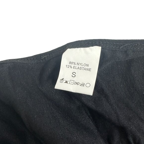 Black One-Piece Bodysuit With Adjustable Straps & Snap Closure Size S - Picture 3 of 6